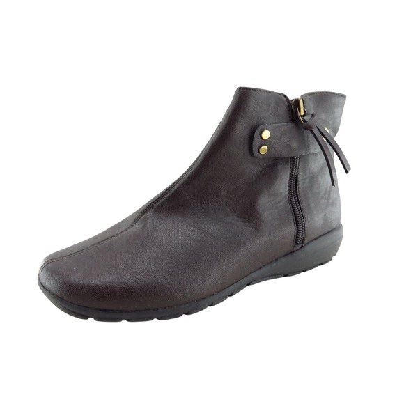 Easy Spirit Boot Sz‎ 5.5 M Short Boots Brown Leather Women Sadla 3 - Picture 1 of 7